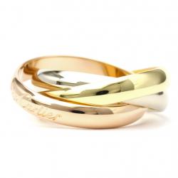 Pre Owned Cartier Les Must De Cartier Trinity 18K Three Tone 3 Band Ring 52
