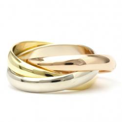Pre Owned Cartier Les Must De Cartier Trinity 18K Three Tone 3 Band Ring 52
