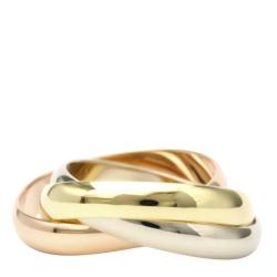 Pre Owned Cartier Les Must De Cartier Trinity 18K Three Tone 3 Band Ring 52