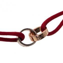 مملوكة مسبقًا Cartier Love Charity 18K White and Rose Gold Cord Bracelet 22CM