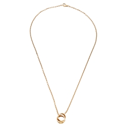 Cartier Love Interlocking 2 Hoops 18K Yellow Gold Necklace