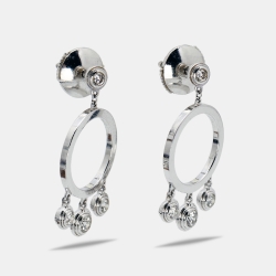 Pre Owned Cartier Diamants Légers Diamonds 18k White Gold Dangle Earrings