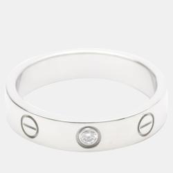 Pre Owned Cartier Love 18K White Gold Diamond Ring EU 51