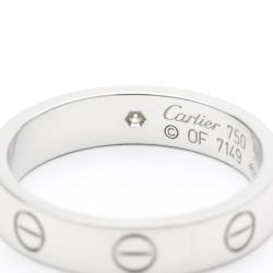 Pre Owned Cartier Love 18K White Gold Diamond Ring EU 51