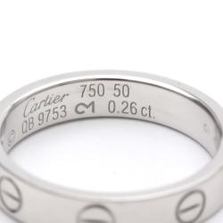Pre Owned Cartier Love Solitaire 18K White Gold Diamond Ring EU 50