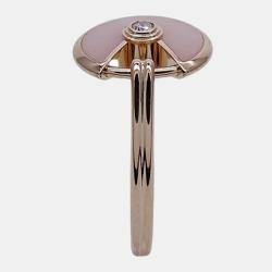 Pre Owned Cartier Amulette De Cartier 18K Rose Gold Diamond Opal Ring EU 51