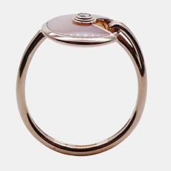 Pre Owned Cartier Amulette De Cartier 18K Rose Gold Diamond Opal Ring EU 51