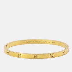 Pre Owned Cartier Love 18K Yellow Gold Small Model Bracelet 15