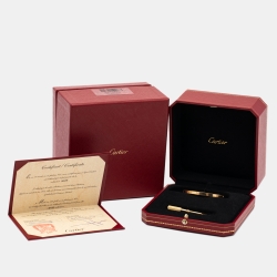 Pre Owned Cartier Love 18K Yellow Gold Small Model Bracelet 15