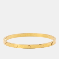 Pre Owned Cartier Love 18K Yellow Gold Small Model Bracelet 15