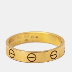 مملوكة مسبقًا Cartier Love 18k Yellow Gold Wedding Band Ring Size 53
