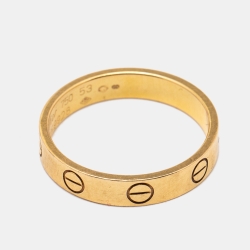 مملوكة مسبقًا Cartier Love 18k Yellow Gold Wedding Band Ring Size 53