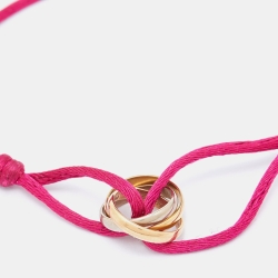 Pre Owned Cartier Trinity 18k Three Tone Gold Adjustable Cord Bracelet