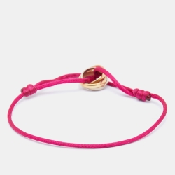 Pre Owned Cartier Trinity 18k Three Tone Gold Adjustable Cord Bracelet