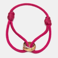Pre Owned Cartier Trinity 18k Three Tone Gold Adjustable Cord Bracelet