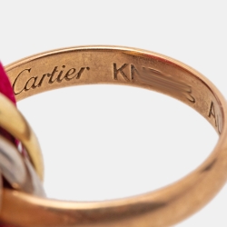 Pre Owned Cartier Trinity 18k Three Tone Gold Adjustable Cord Bracelet