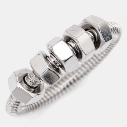 Pre Owned Cartier Ecrou De Cartier 18k White Gold Ring Size 56