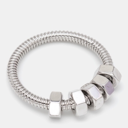 Pre Owned Cartier Ecrou De Cartier 18k White Gold Ring Size 56