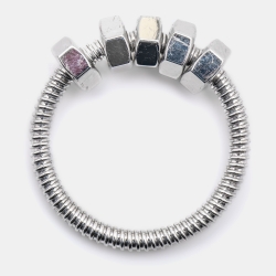 Pre Owned Cartier Ecrou De Cartier 18k White Gold Ring Size 56