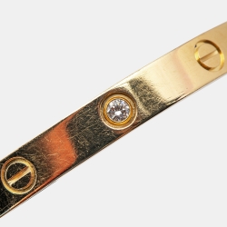 Pre Owned Cartier Love 4 Diamond 18k Yellow Gold Bracelet 17