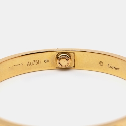 Pre Owned Cartier Love 4 Diamond 18k Yellow Gold Bracelet 17