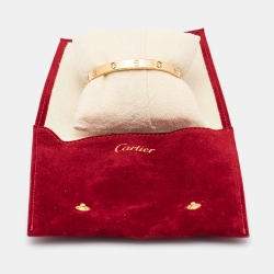 Pre Owned Cartier Love 4 Diamond 18k Yellow Gold Bracelet 17