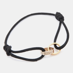 Pre Owned Cartier Love 18k Two Tone Gold Adjustable Cord Bracelet