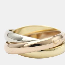 مملوكة مسبقًا Cartier Les Must De Trinity 18K Yellow Rose and White Gold Ring EU 51