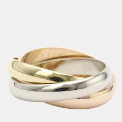 مملوكة مسبقًا Cartier Les Must De Trinity 18K Yellow Rose and White Gold Ring EU 51