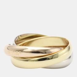 مملوكة مسبقًا Cartier Les Must De Trinity 18K Yellow Rose and White Gold Ring EU 51