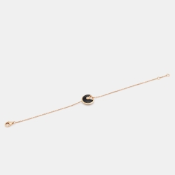 Pre Owned Cartier Amulette De Cartier Onyx Diamond 18k Rose Gold XS Model Bracelet