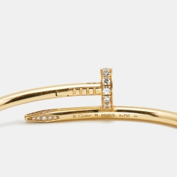 Pre Owned Cartier Juste Un Clou Diamond 18k Yellow Gold Bracelet 19
