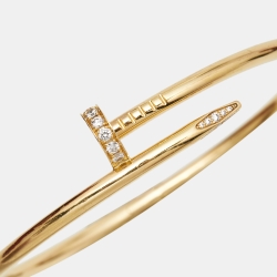 Pre Owned Cartier Juste Un Clou Diamond 18k Yellow Gold Bracelet 19