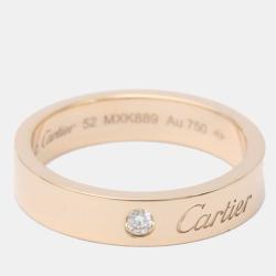 Pre Owned Cartier C De Cartier 18K Rose Gold Diamond Ring EU 52