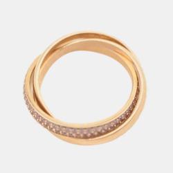 Pre Owned Cartier Trinity Pink Sapphire Rose Gold Ring 53