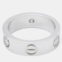 Pre Owned Cartier Love 18K White Gold Diamond Ring EU 51