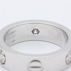 Pre Owned Cartier Love 18K White Gold Diamond Ring EU 51