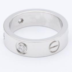 Pre Owned Cartier Love 18K White Gold Diamond Ring EU 51