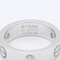 Pre Owned Cartier Love 18K White Gold Diamond Ring EU 51