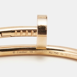 Pre Owned Cartier Juste Un Clou 18k Rose Gold Bracelet 15