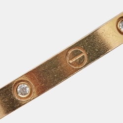 Pre Owned Cartier Love 4 Diamonds 18k Rose Gold Bracelet 16