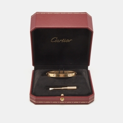 Pre Owned Cartier Love 4 Diamonds 18k Rose Gold Bracelet 16