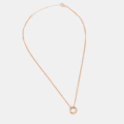 Pre Owned Cartier Trinity 18k Three Tone Gold Double Strand Chain Necklace
