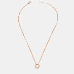 Pre Owned Cartier Trinity 18k Three Tone Gold Double Strand Chain Necklace