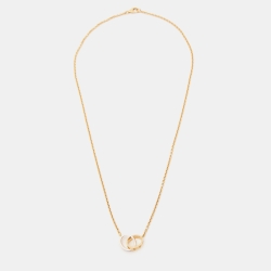Pre Owned Cartier Love Interlocking Loops 18k Yellow Gold Necklace