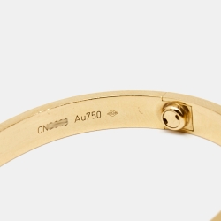 Pre Owned Cartier Love 18k Yellow Gold Bracelet 16