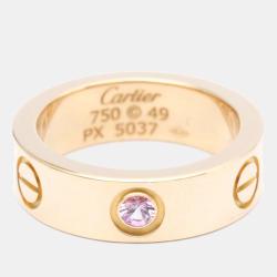 Pre Owned Cartier Love 18K Rose Gold Sapphire Ring EU 49