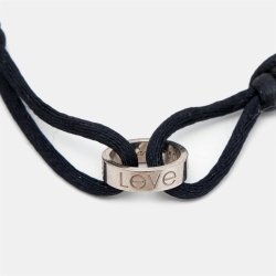 Pre Owned Cartier Love 18k White Gold Adjustable Cord Bracelet