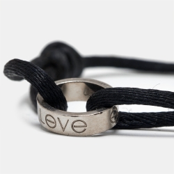 Pre Owned Cartier Love 18k White Gold Adjustable Cord Bracelet