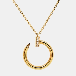 Pre Owned Cartier Juste Un Clou Diamond 18k Yellow Gold Necklace